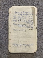 1936 Handwritten European Travel Journal + Expenses 50 Plus Pages Document Trip picture