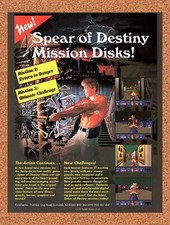 1993 Wolfenstein 3D Spear Of Destiny Mission Disks Original Ad / Wall Art v3 picture