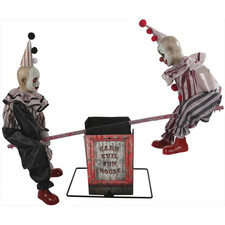 3 Ft Animated See-Saw Clown Halloween Prop with Music & Motion – Creepy Vintage picture