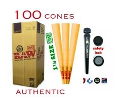 Authentic RAW cone Classic 1 1/4 size Pre-Rolled Cones(100PK)+philadelphia tube picture