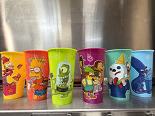 The Simpsons 16 fl oz Decorated Plastic Cold Cups Set of 6, Multicolor picture