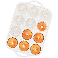 1 PCS Cream 6Cavity Silicone Mini Fluted Tube Cake Pan Metal Frame NonStick picture