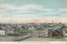 1909 Bird's-eye View Bertrand, Nebraska Posted Postcard w/ Stamp picture