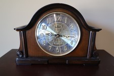 Bulova B1975 Chadbourne Mantel Clock Westminster Whittington Chime Wood Tested picture