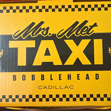 Cadillac Mrs. Met Taxi Bobblehead MLB Baseball Plastic Figure Yellow/White/Blue picture