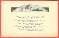 MERRY CHRISTMAS CARD with Poem – c. 1915 Postcard picture