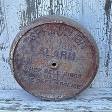 Vintage Sprinkler Alarm Bell Cover - “When bell Rings Call Fire dept Or Police” picture
