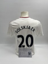 Manchester United Jersey Ole Gunnar Solskjaer Signed Autograph Adidas 176 picture
