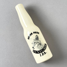 Vtg Estes Park Brewery Renegade IPA Beer Tap Handle Ceramic Bottle Wolf Colorado picture