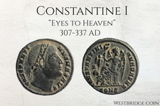 Constantine I The Great • AE Follis AD 307-337 • Roman Empire • Eyes to Heaven picture