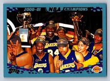 Topps 2000-01 NBA Champions #220 Sports Trading Card Lakers Shaq Signed by Shaq picture