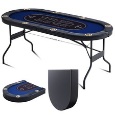 Uimoso 8 Player Oval Foldable Poker Table Casino Blackjack Texa Holdem Table 72
