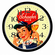 Schaefer Beer 10 Inch Wall Clock Vintage Retro Bar Man Cave Breweriana Decor picture