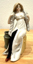 HTF Vintage Art Deco Risque Lady Woman Matchstick Holder Porcelain 5.5