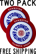 SET OF TWO VINTAGE 1960's STRANGE ENGINEERING FORD AXLE DECALS 2 1/4