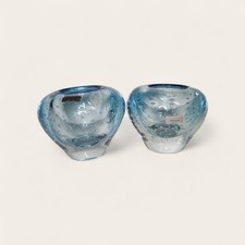 Vintage Waterford Evolution Crystal Bullicante Bubble Light Blue Sparkling, tags picture