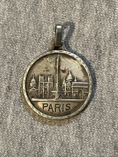 Vintage Paris Souvenir Token Pendant Eiffel Tower  picture