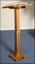 Elegant Walnut Finish Standing Lectern for Professional Presentations picture