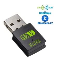 USB WiFi Bluetooth Adapter 600Mbps Dual Band 2.4/5Ghz Wireless Network Receiver picture
