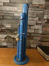 Vintage Triple Tower Still Coin Bank Counter Taiwan With Lock And Key. picture