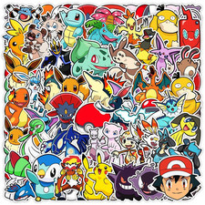 Pokemon Stickers 50 Pack Large Waterproof Decal Sticker Set Jumbo 3 Inch Size picture