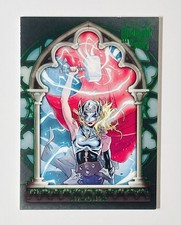 Marvel Fleer Ultra Midnight Sons Thaumaturgical Artifacts Mjolnir Green Parallel picture
