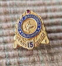Vintage Bakersfield Kern County Employee 15 Years Service Award Pin picture