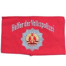 Vintage East German DDR Helfer der Volkspolizei Police Auxiliary Red Armbands picture