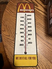 Very RARE 1978 Mcdonald's Restaurant Wood Thermometer 18