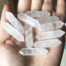 US 2-20pcs Wholesale Natural Obelisk Quartz Crystal Wand Double Point Healing picture