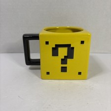 Nintendo Super Mario Brothers Power Up Block Mug ThinkGeek 2015 17oz picture