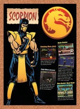 1993 Mortal Kombat Scorpion Profile Original Advertisement / Retro Promo v10 picture