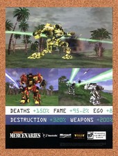 2001 MechWarrior 4 Mercenaries PC Original Advertisement / Retro Wall Art v3 picture