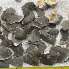 Heat Treated GT Blue Flint/Chert 2”-4”Spalls- 5 POUNDS Bird-Point” Size TX-BEST picture