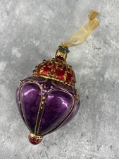 RARE Jay Strongwater Jeweled Enameled Top Glass Crystal Christmas Ornament NWT picture