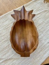 Vintage TropiCo Hawaii Monkey Pod Wood Pineapple Bowl Mid Century Tiki Decor picture