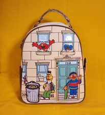 Sesame Street Block Characters Elmo , Oscar , Burt , Ernie Mini Backpack NEW picture