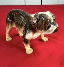 Vtg Royal Doulton English Bulldog HN 1047 Brindle Dog Figurine F Daws picture