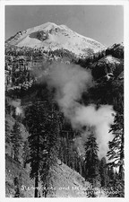 Postcard CA: RPPC Steam Vents and Mt. Lassen, Lassen Volcanic NP, California picture