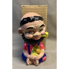 1960s Bobblehead Hillbilly Wild Cat Juice Toy Coin Bank with original box picture