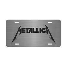 Metallica Car Front License Plate Tag Vanity Style – Printed Silver Look picture