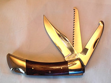 Vintage Cabelas Browning 3-Blade Folding Hunter Knife 440 Stainless Japan Seki picture