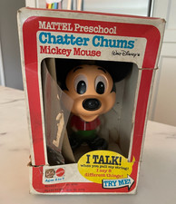 1976 Mattel Chatter Chums Mickey Mouse Pull String Toy New in Box NIB picture