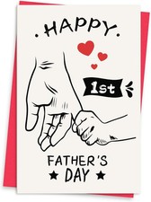Funny 1st Father's Day Card Gift New Dad Cute Greeting Premium Quality Card picture