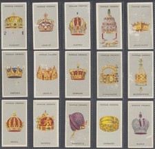 1938 GODFREY PHILLIPS LTD. FAMOUS CROWNS 25 TOBACCO CARD SET picture
