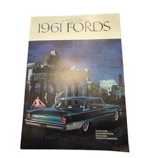 Original 1961 Ford Vtg Sales Brochure Fairlane Galaxie Starliner Sunliner Wagons picture