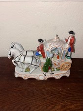 Antique German Style Porcelain Horse Drawn Carriage Figurine Group Rococo picture