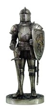 Pacific Giftware PTC 7Inch Medieval Knight with Shield and Sword Statue Figurine picture