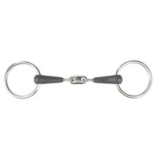 HORZE Oval Link Loose Ring Snaffle Bit - Black - 5 picture