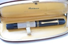 VINTG PELIKAN 100 SOLID SILVER SLEEVE FOUNTAIN PEN ORIG PELIKAN GOLD NIB 1936' picture